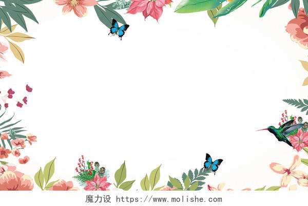 小清新花朵花卉母亲节贺卡背景